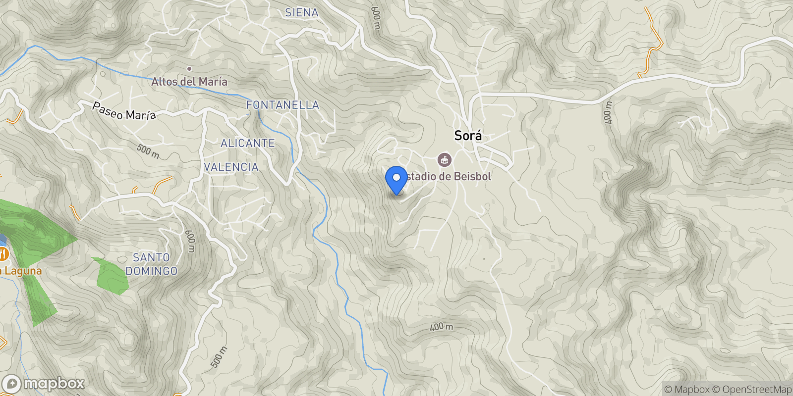 Map showing Sorá, Coclé Province, Panama.