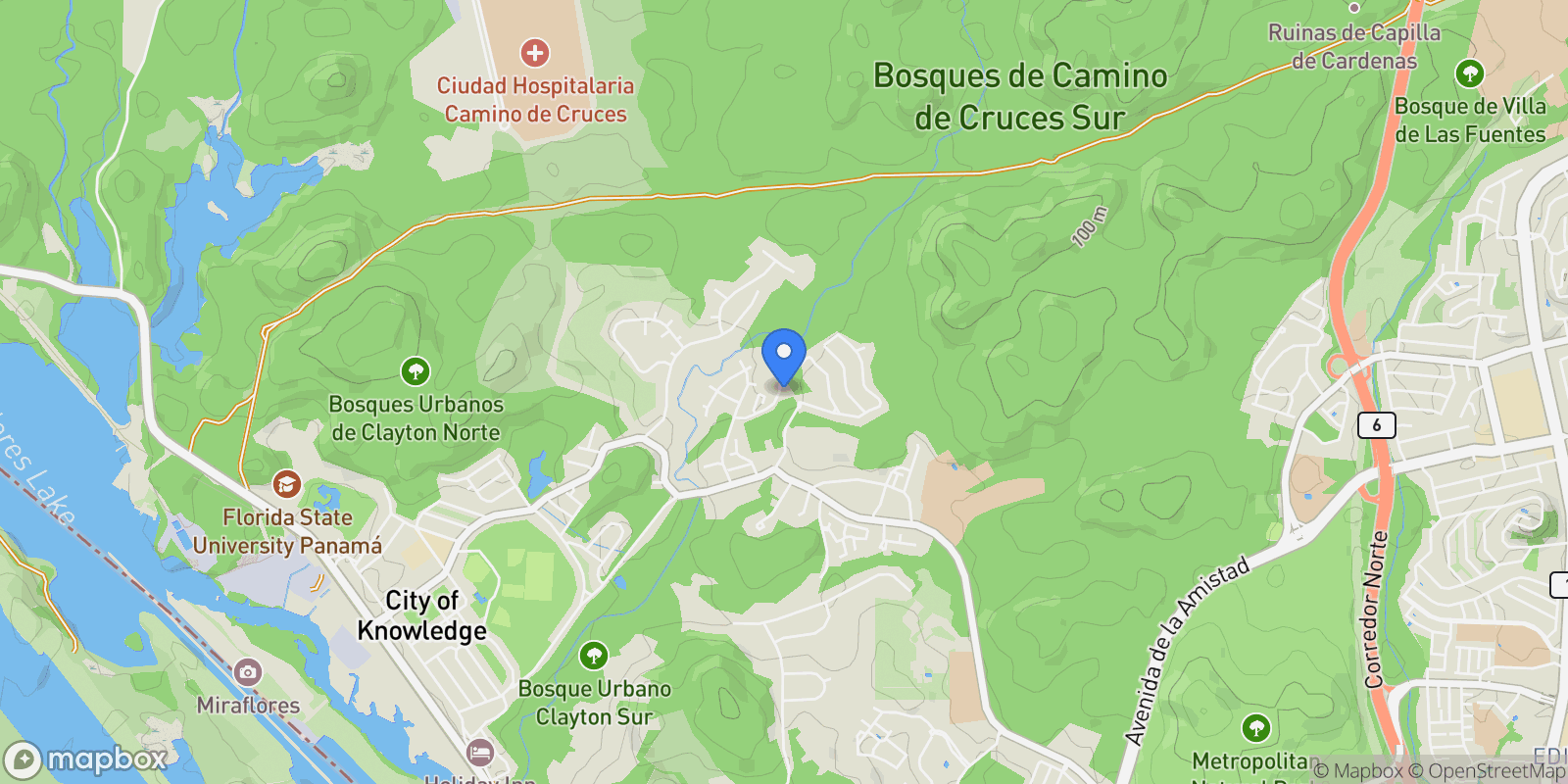 Map showing Panamá CALLE HASSON, CLAYTON FOREST, CLAYTON Casa No. 1, Panama City, Panama.