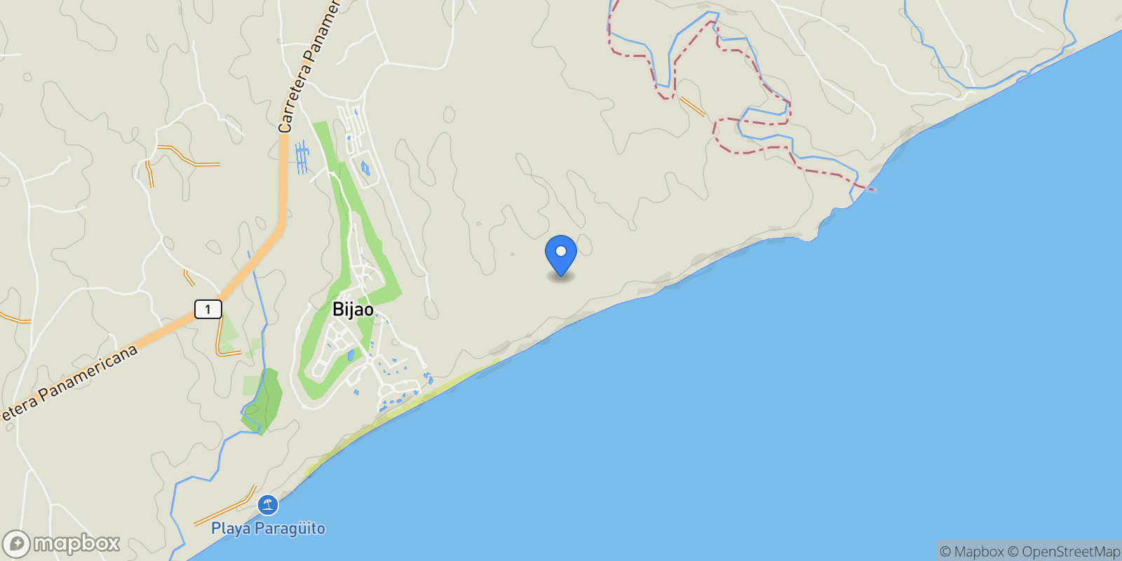 Map showing Rio Hato, Coclé Province, Panama.