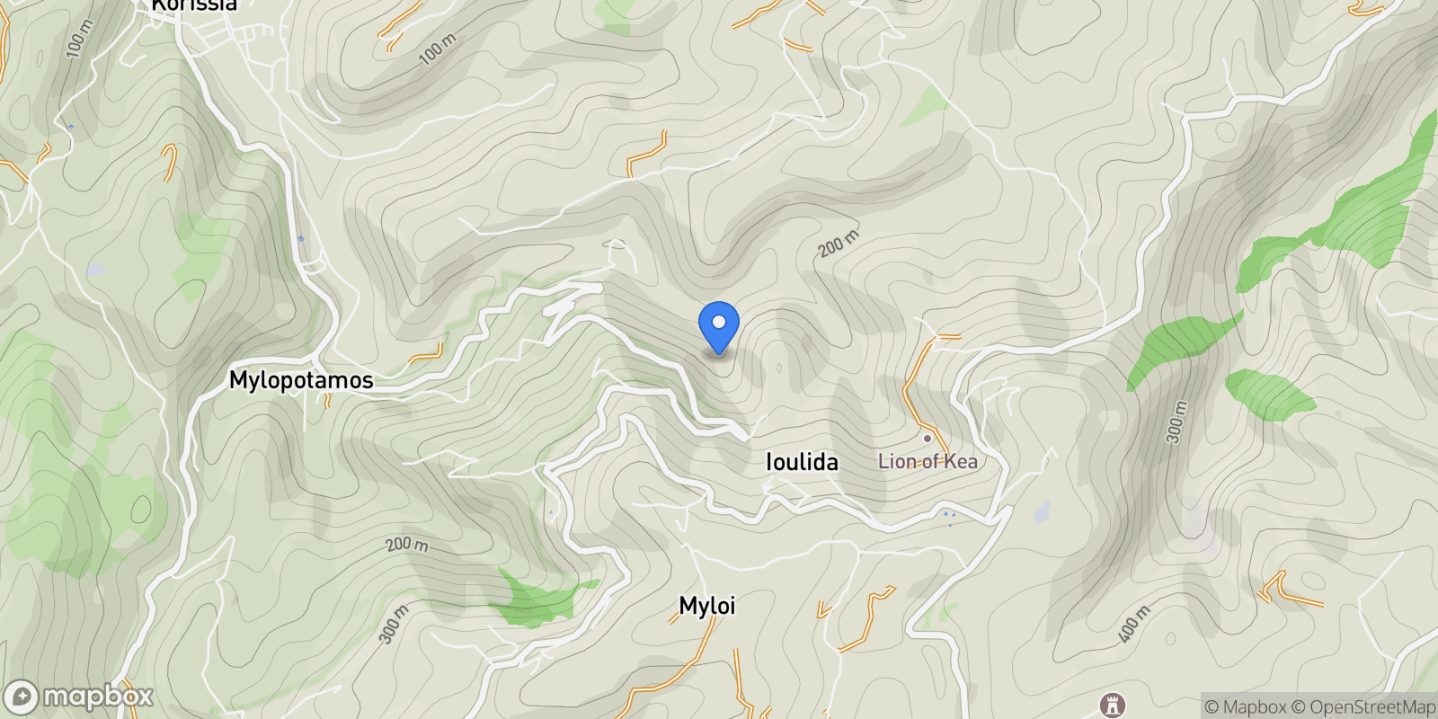 Map showing Kéa 840 02, Greece, Kea, Aegean, Greece.