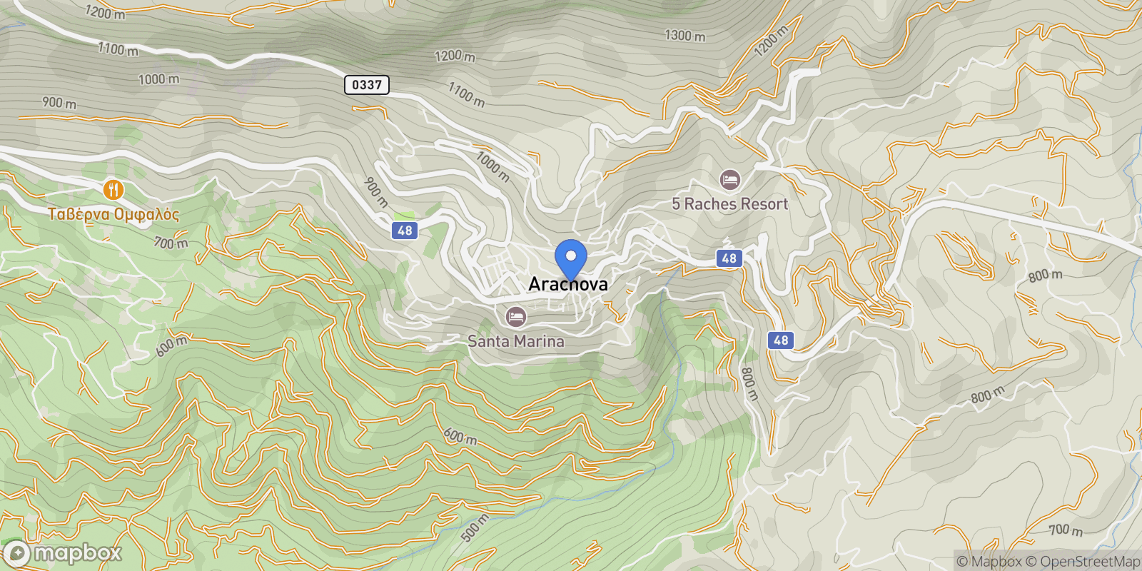 Map showing Arachova 320 04, Greece, Arachova, Thessaly and Central Greece, Greece.