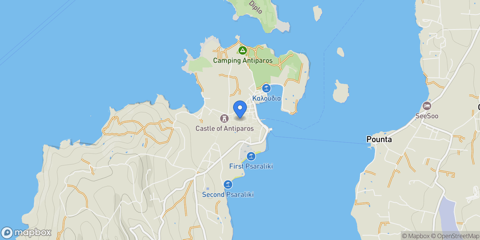 Map showing Antiparos 840 07, Greece, Antiparos, Aegean, Greece.