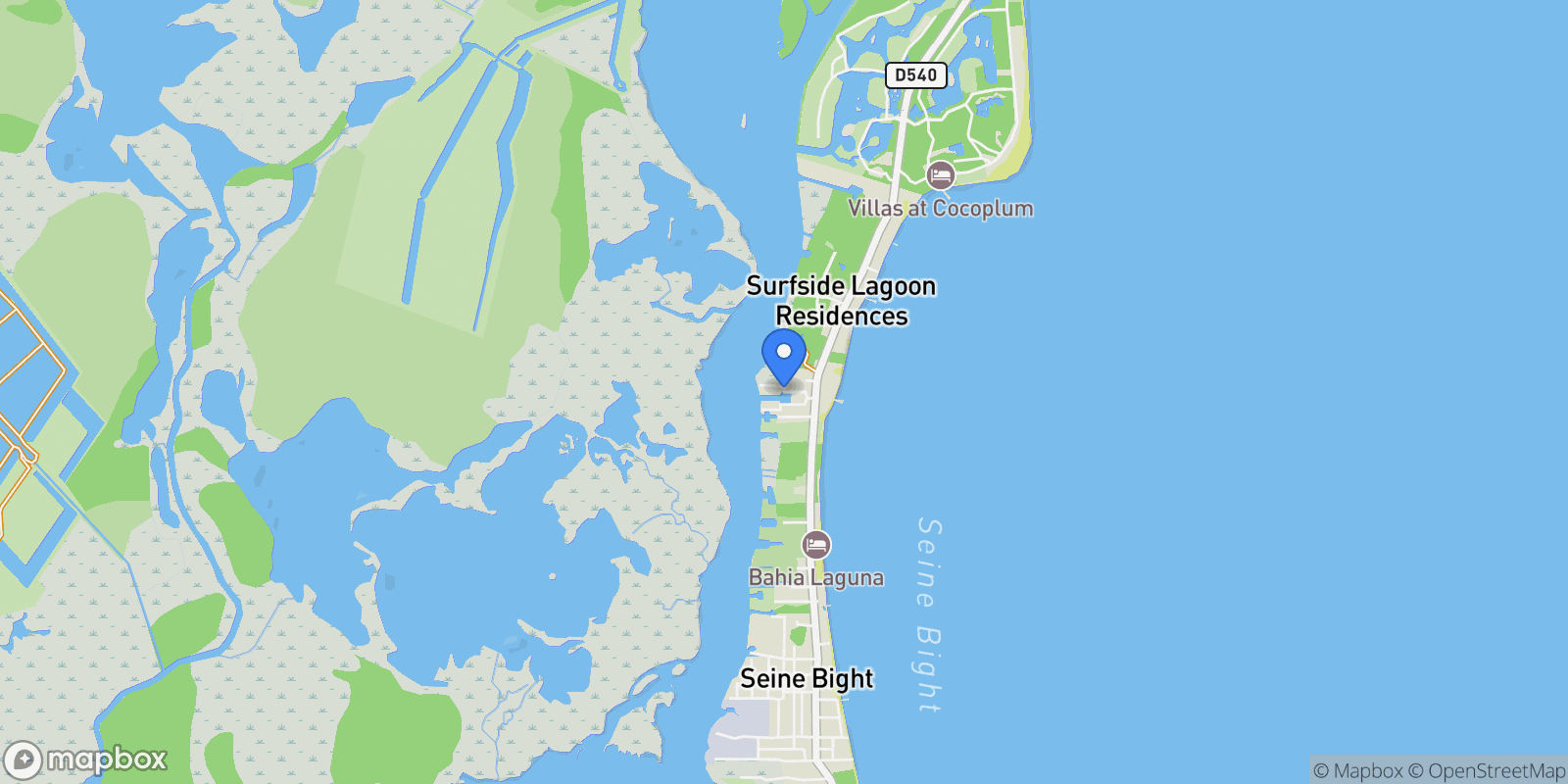 Map showing Kokomo, Seine Bight, Seine Bight, Stann Creek District, Belize.