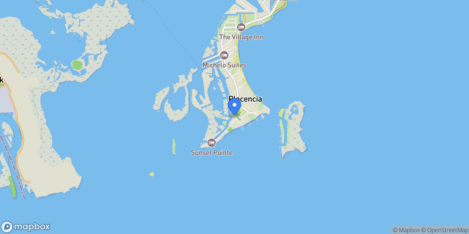 Map showing Bile Up St, Placencia, Stann Creek District, Belize.