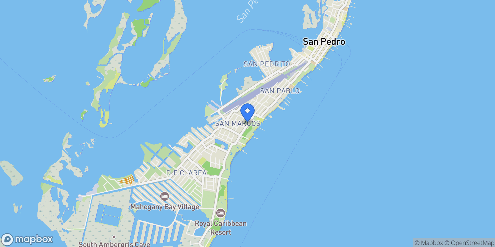 Map showing Sea Grape Drive, San Pedro, Belize, San Pedro, Corozal District, Belize.