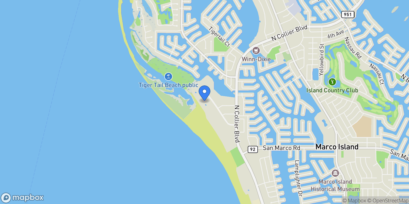 Map showing 320 Seaview Court 512, Marco Island, Florida, United States.