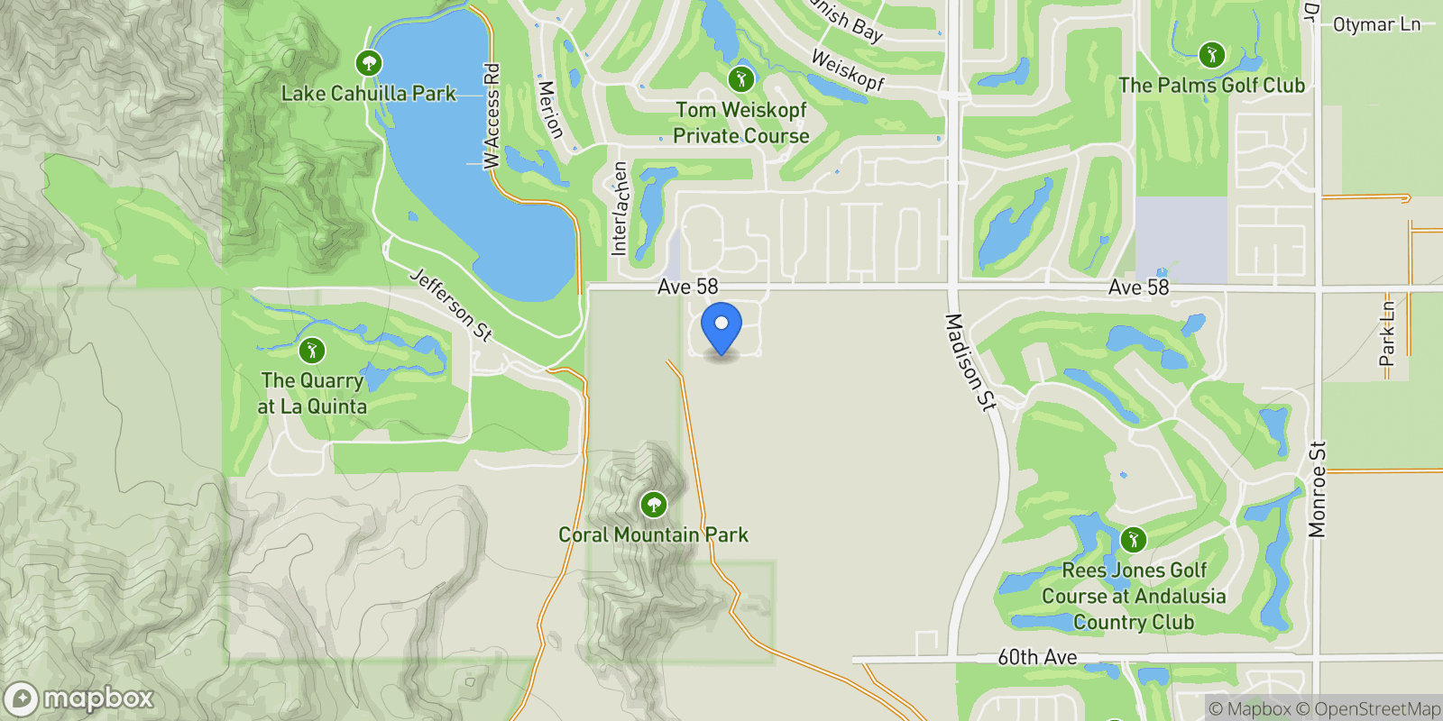 Map showing 80367 Segovia View Way, La Quinta, California, United States.
