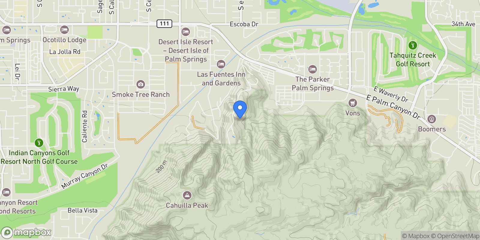 Map showing 3295 Tiger Tail Lane, Palm Springs, California, United States.