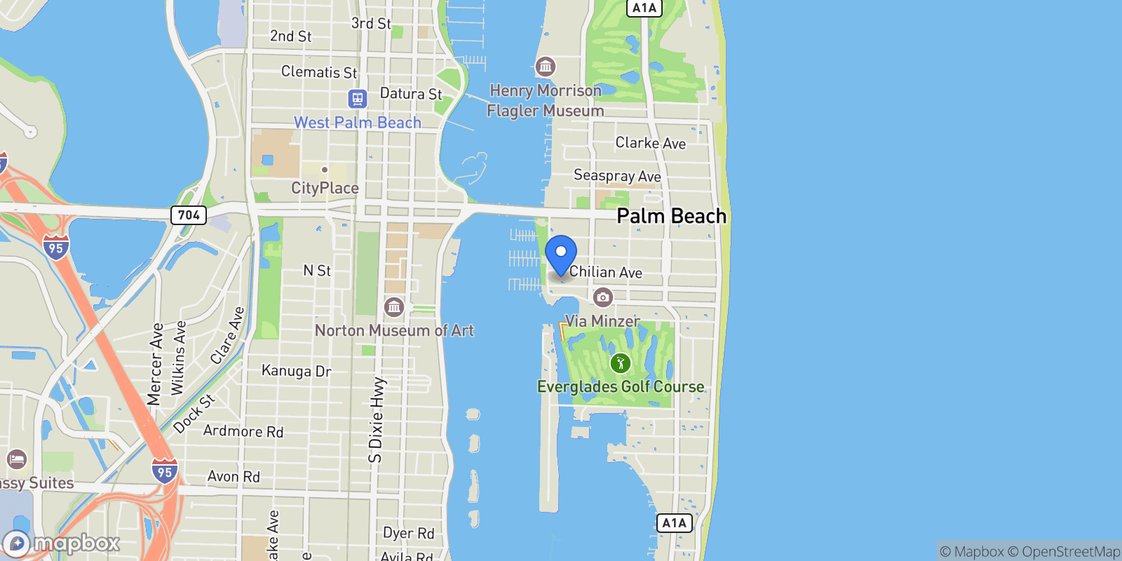 Map showing 389 S Lake Drive 5d, Palm Beach, Florida, United States.