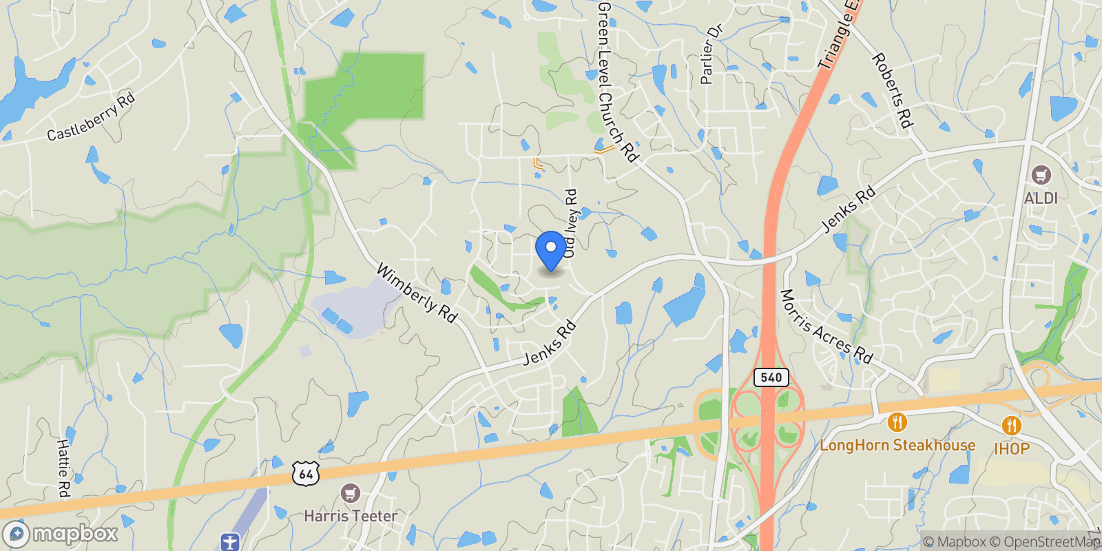 Map showing 717 Ahad Court, Apex, North Carolina, United States.