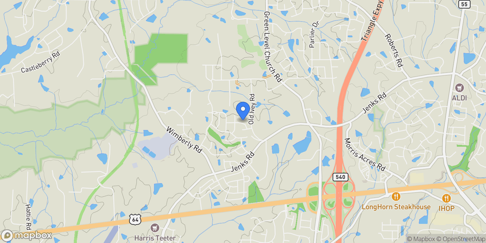 Map showing 2554 Vining Branch Way, Apex, North Carolina, United States.