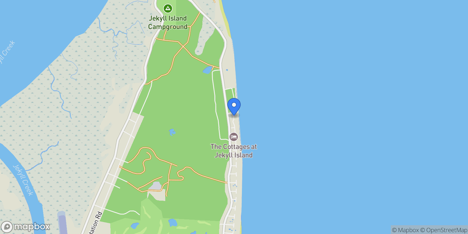 Map showing 274 Turtle Track Lane, Jekyll Island, Georgia, United States.