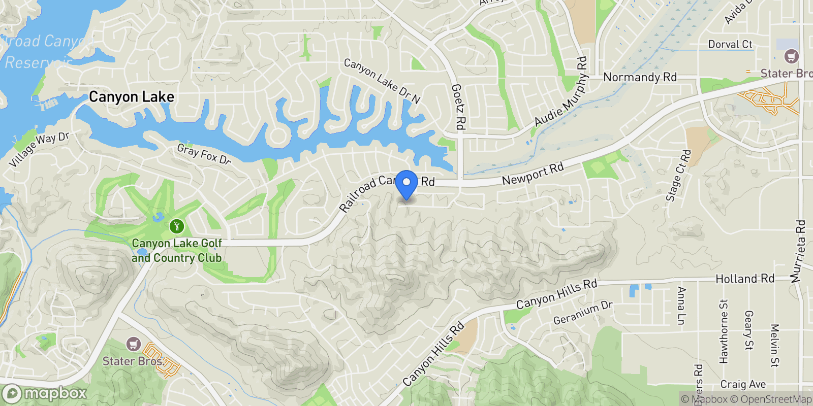Map showing 24062 Buckstone, Menifee, CA 92584, Menifee, California, United States.