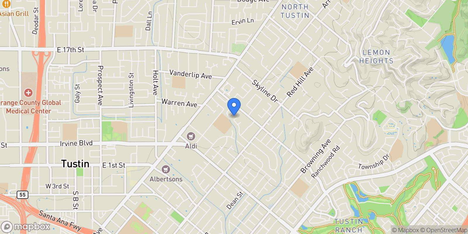 Map showing 12591 Charloma, Tustin, CA 92780, Tustin, California, United States.