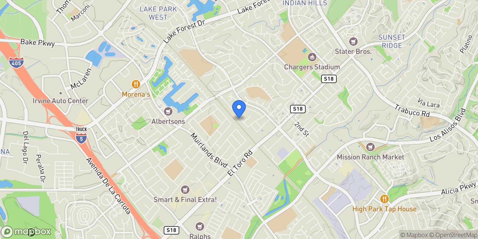 Map showing 22941 Belquest Drive, Lake Forest, CA 92630, Lake Forest, California, United States.