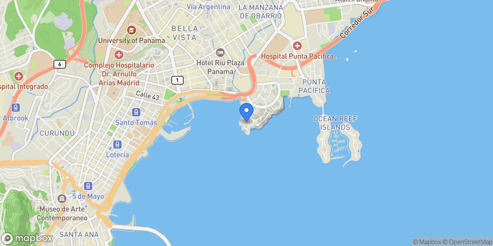 Map showing Panamá PH PENINSULA, PUNTA PAITILLA, Panama City, Panama, Panama.