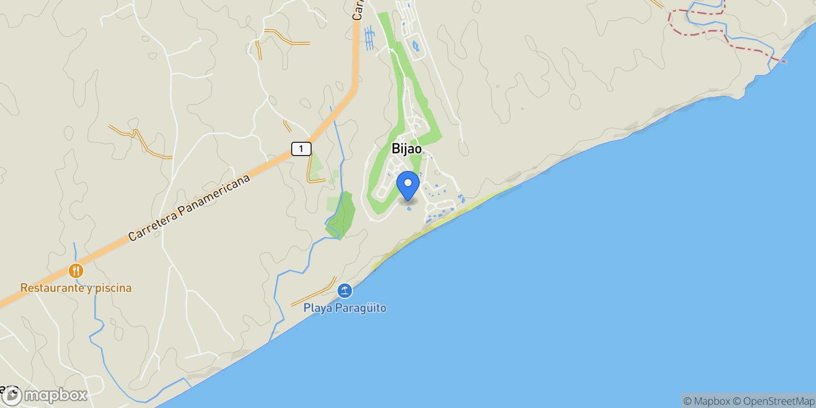 Map showing Antón  BIJAO- PH BIJAO BEACH CLUB - HASTA EDIFICIO QUARRY HEIGHT ESTATES, Rio Hato, Coclé Province, Panama.