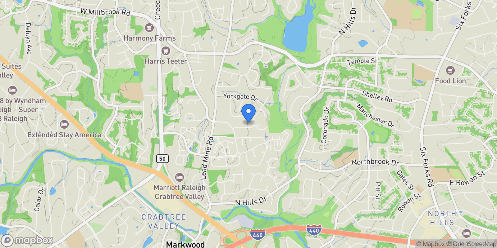 Map showing 1904 French Drive, Raleigh NC 27612, Raleigh, North Carolina, United States.