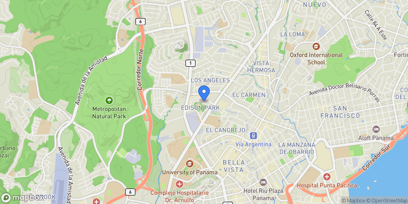 Map showing Panamá C.R, BELLA VISTA, Panama City, Panama, Panama.