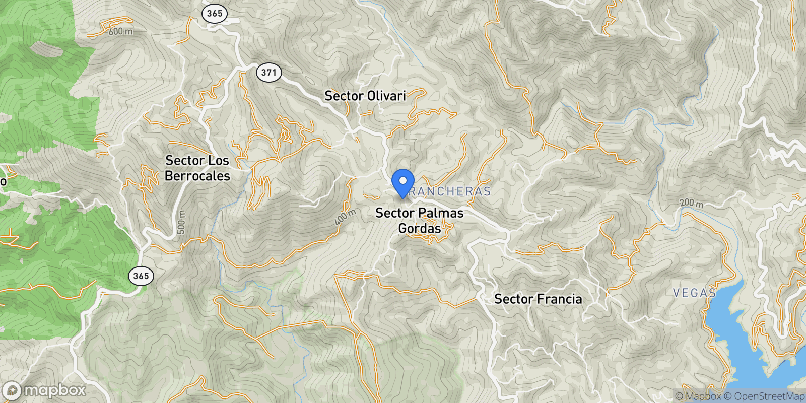 Map showing Yauco SECTOR PALMAS GORDAS, CARRETERA 371, KM. 11.5, YAUCO. NA, Yauco, Yauco, Puerto Rico.
