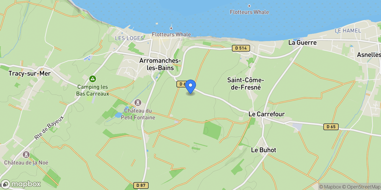 Map showing ARROMANCHES LES BAINS, P 14117, Arromanches-les-Bains, Normandy, France.