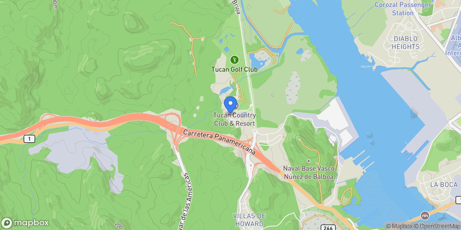 Map showing Panamá TUCAN & COUNTRY CLUB, Rousseau, Coclé Province, Panama.