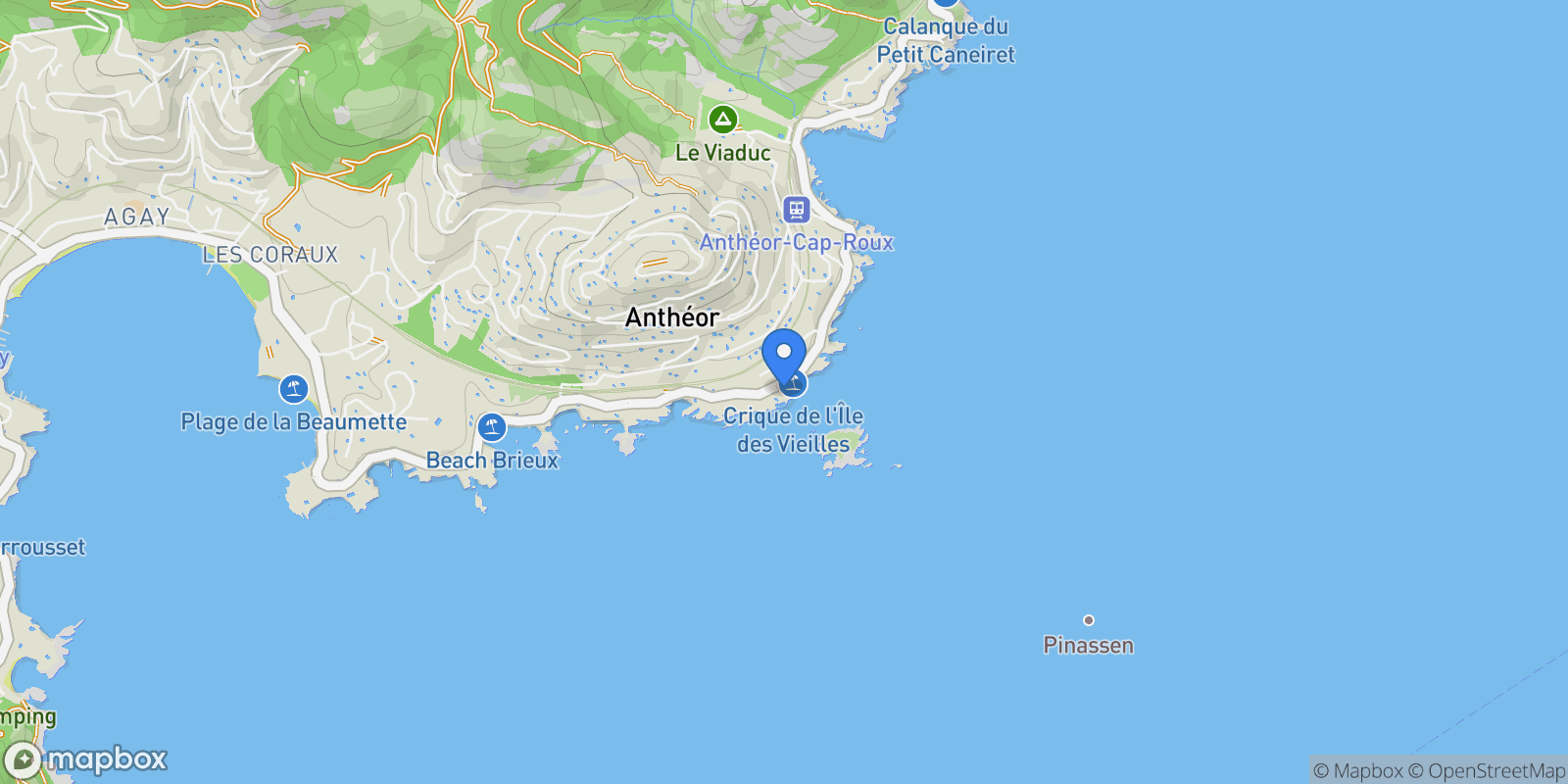 Map showing Saint-Raphaël, Provence-Alpes-Côte d'Azur, France.