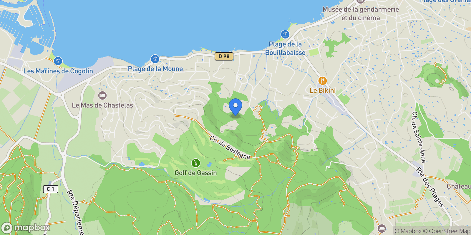 Map showing Gassin, Provence-Alpes-Côte d'Azur, France.