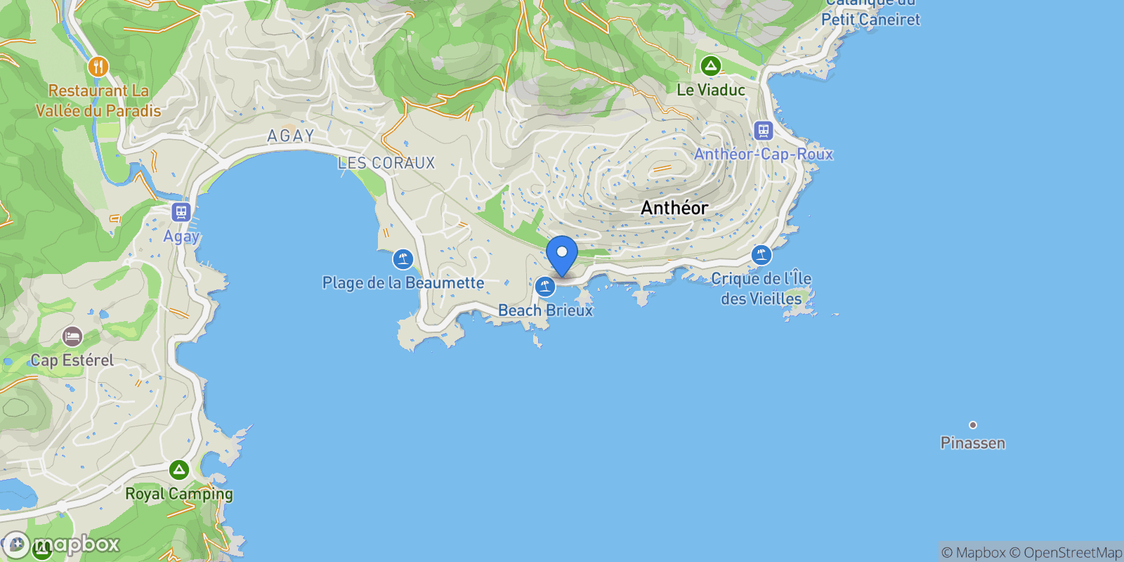 Map showing Saint-Raphaël, Provence-Alpes-Côte d'Azur, France.