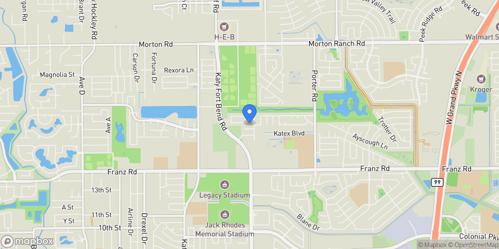 Map showing 1628 Daylight Lake Drive, Katy, TX 77493, Katy, Texas, United States.