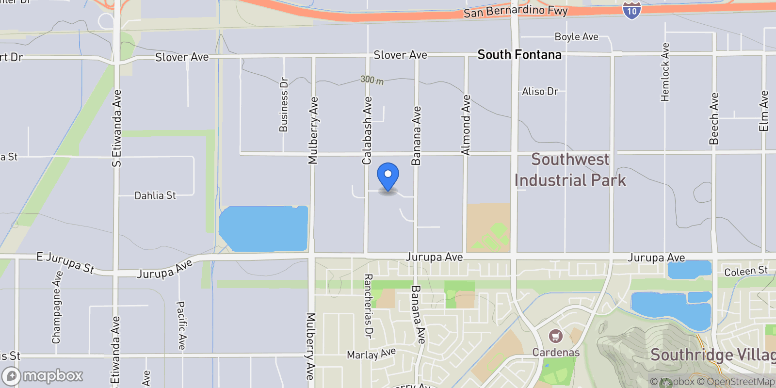 Map showing 13981 Rose, Fontana, California, United States.