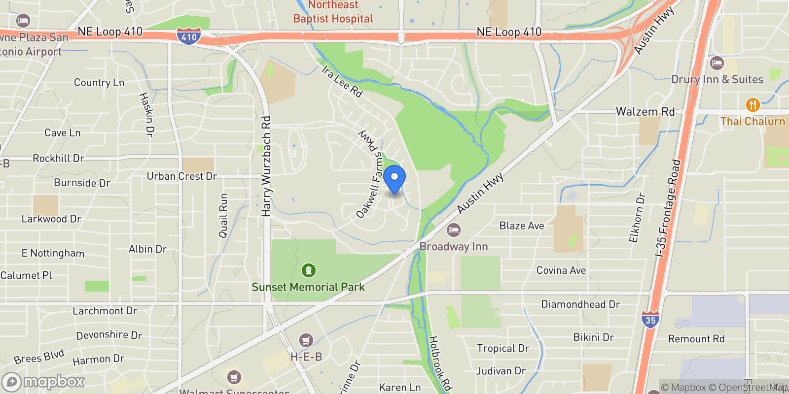 Map showing 67 Wolfeton, San Antonio, Texas, United States.