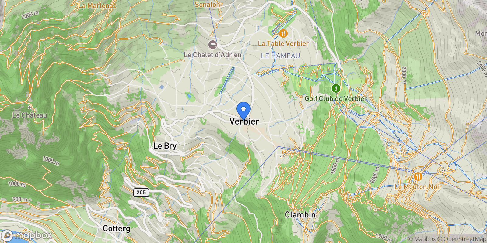 Map showing Bagnes, Valais, Switzerland.