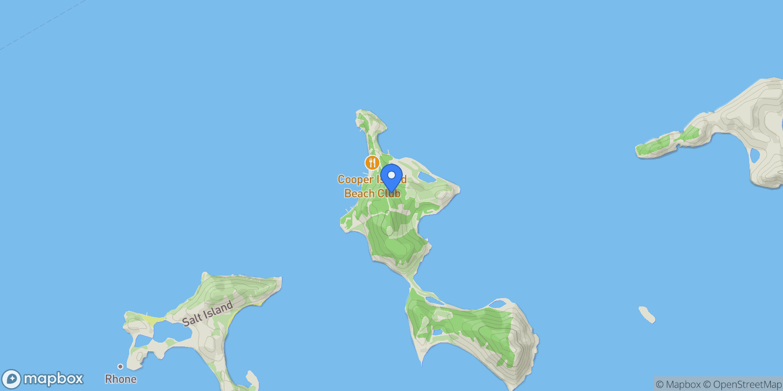 Map showing Cooper Island, Other Islands, British Virgin Islands.