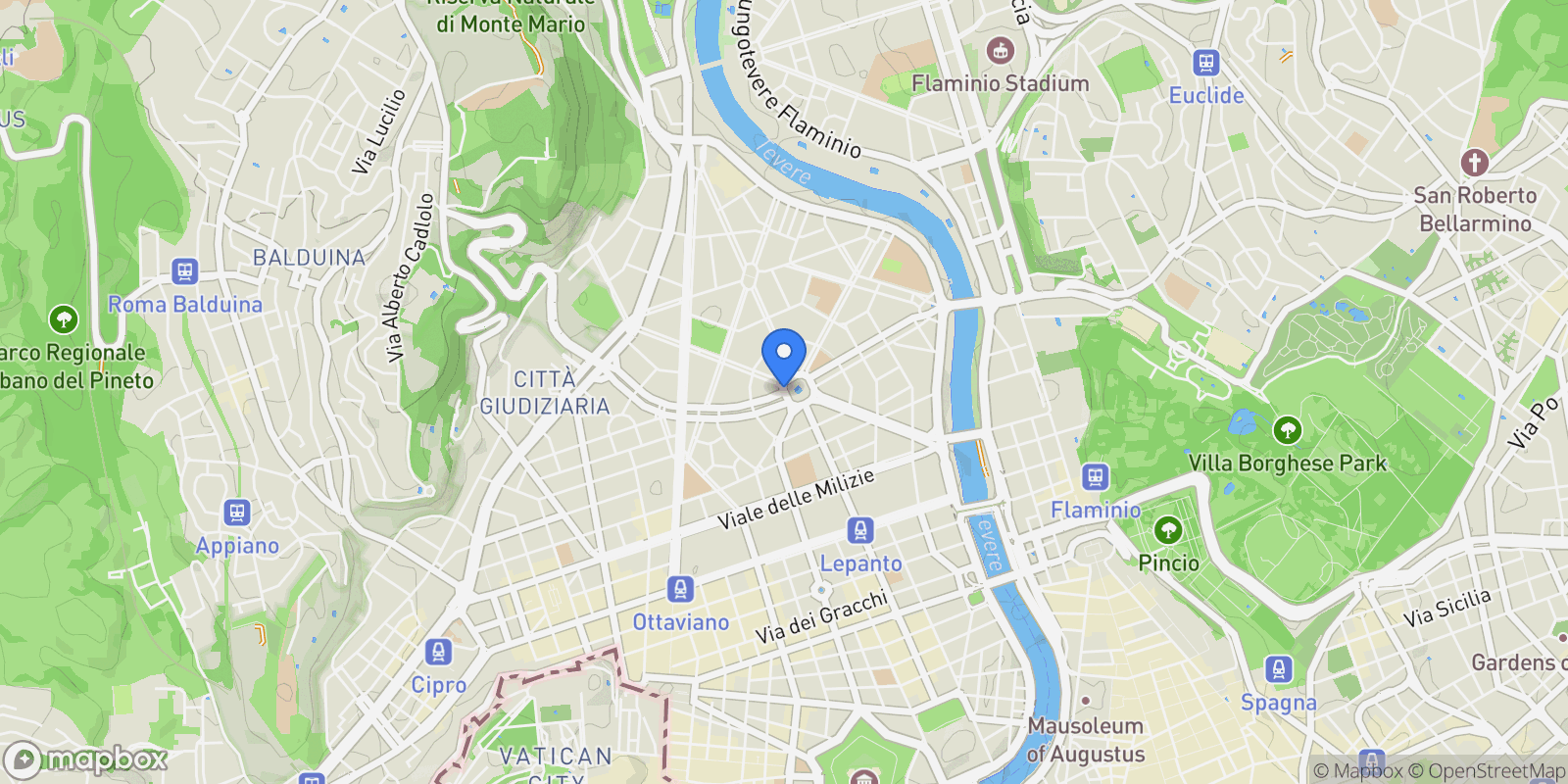 Map showing V.le Giuseppe Mazzini, 00195 Roma RM, Italy, Rome, Lazio, Italy.
