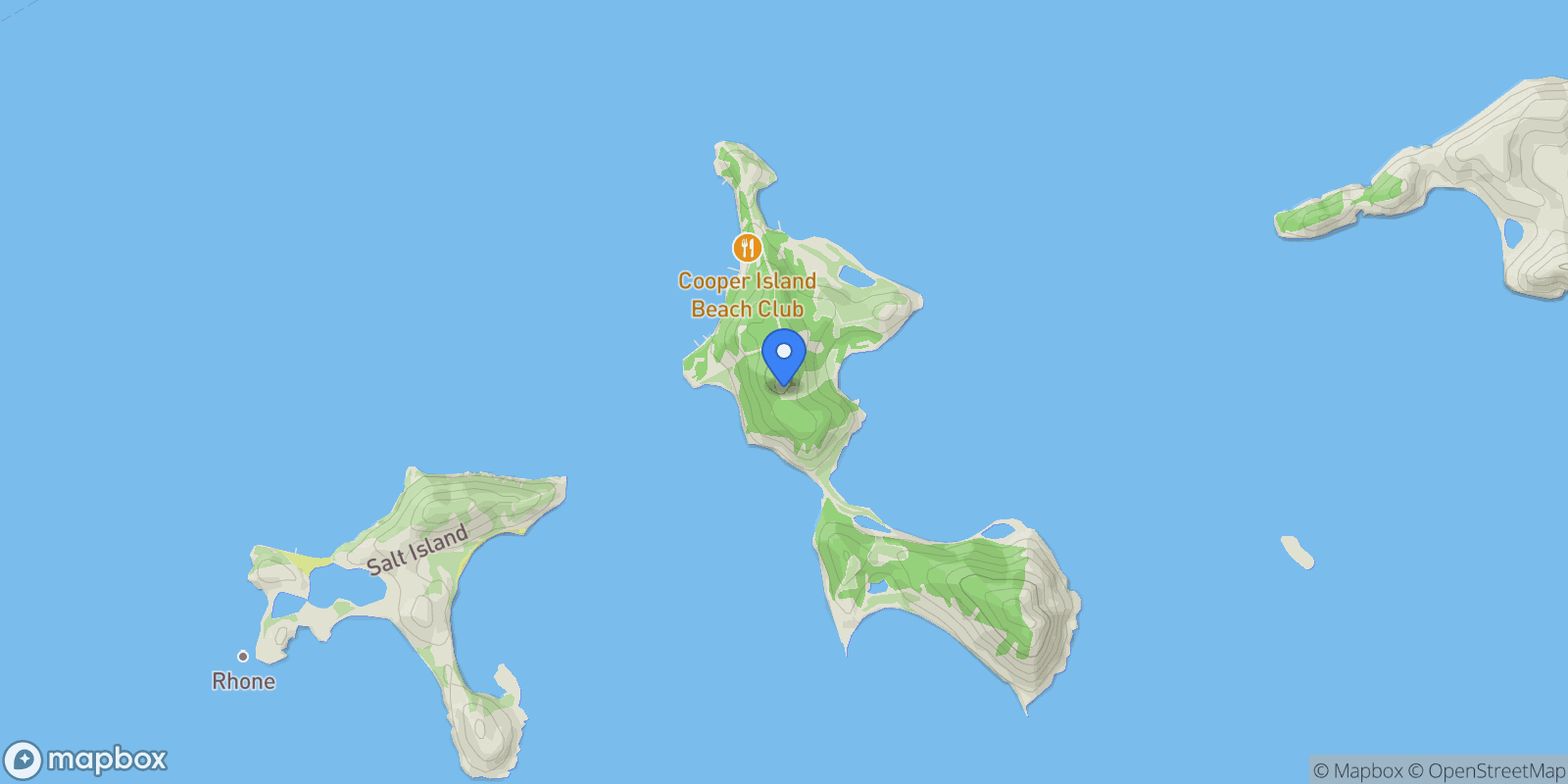 Map showing Cooper Island, Other Islands, British Virgin Islands.