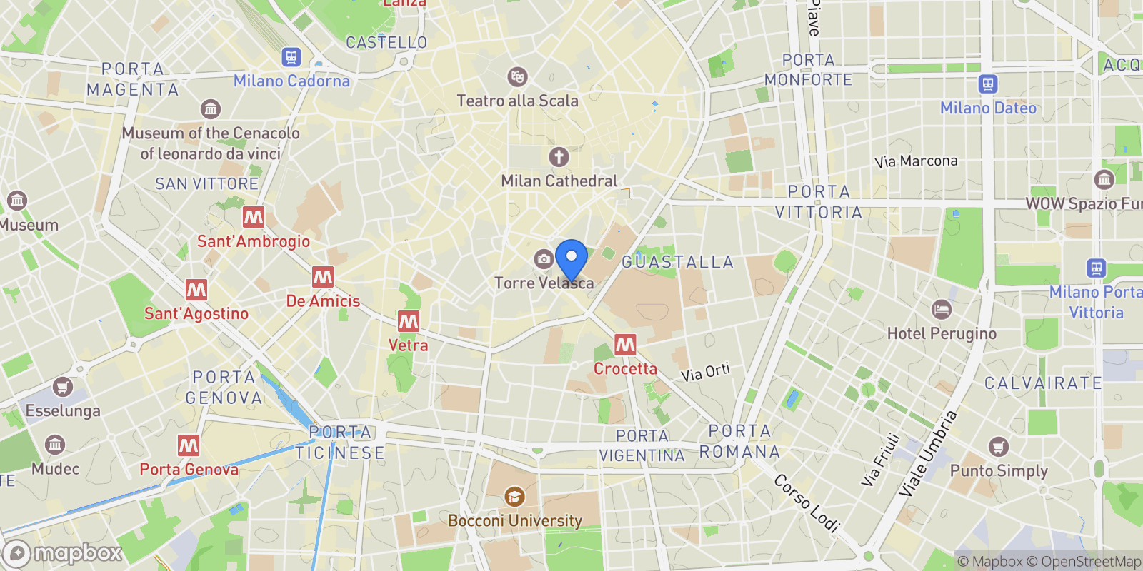 Map showing Vicolo Santa Caterina, 1, 20122 Milano MI, Italy, Milan, Lombardy, Italy.