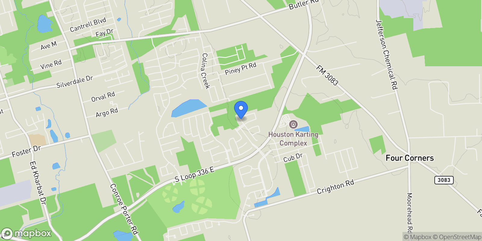 Map showing 1916 Golden Spruce Lane, Conroe, TX 77301, Conroe, Texas, United States.