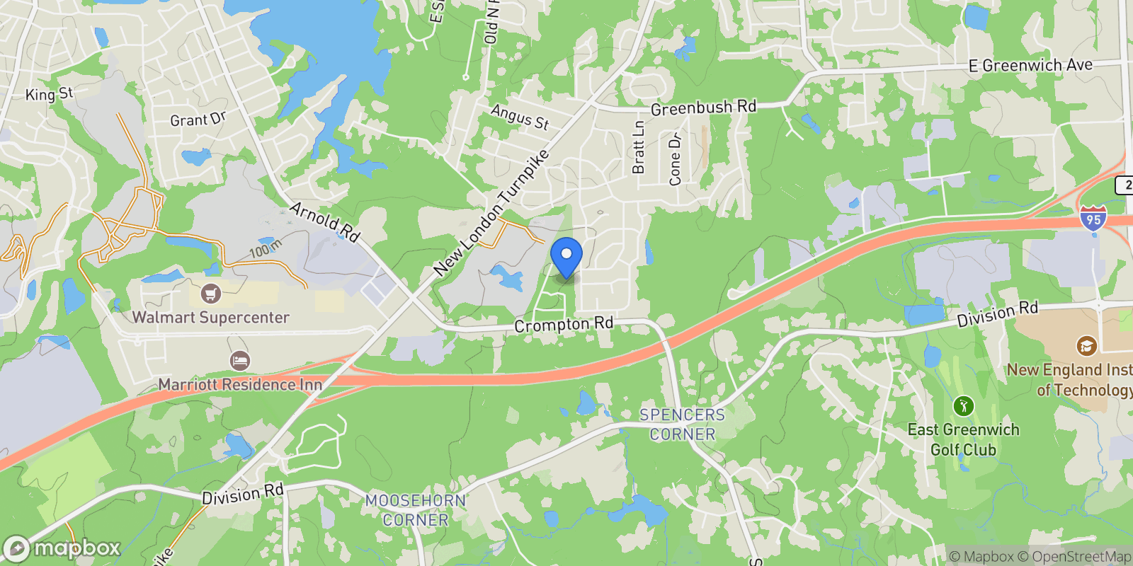 Map showing 15 Hampton Road 20, Coventry, Rhode Island, United States.