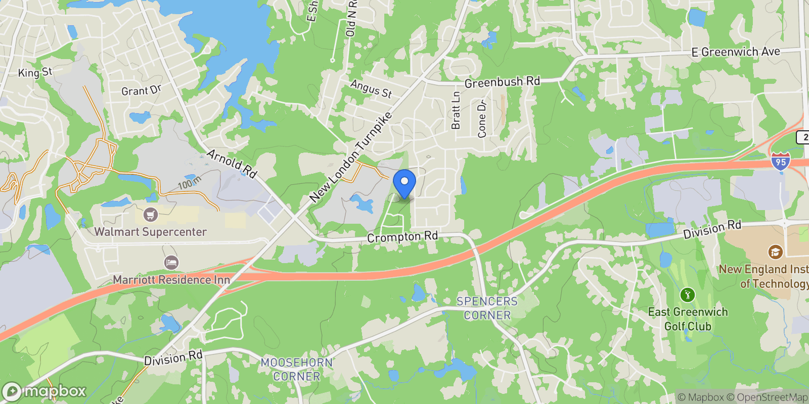 Map showing 19 Hampton Road 69, Coventry, Rhode Island, United States.