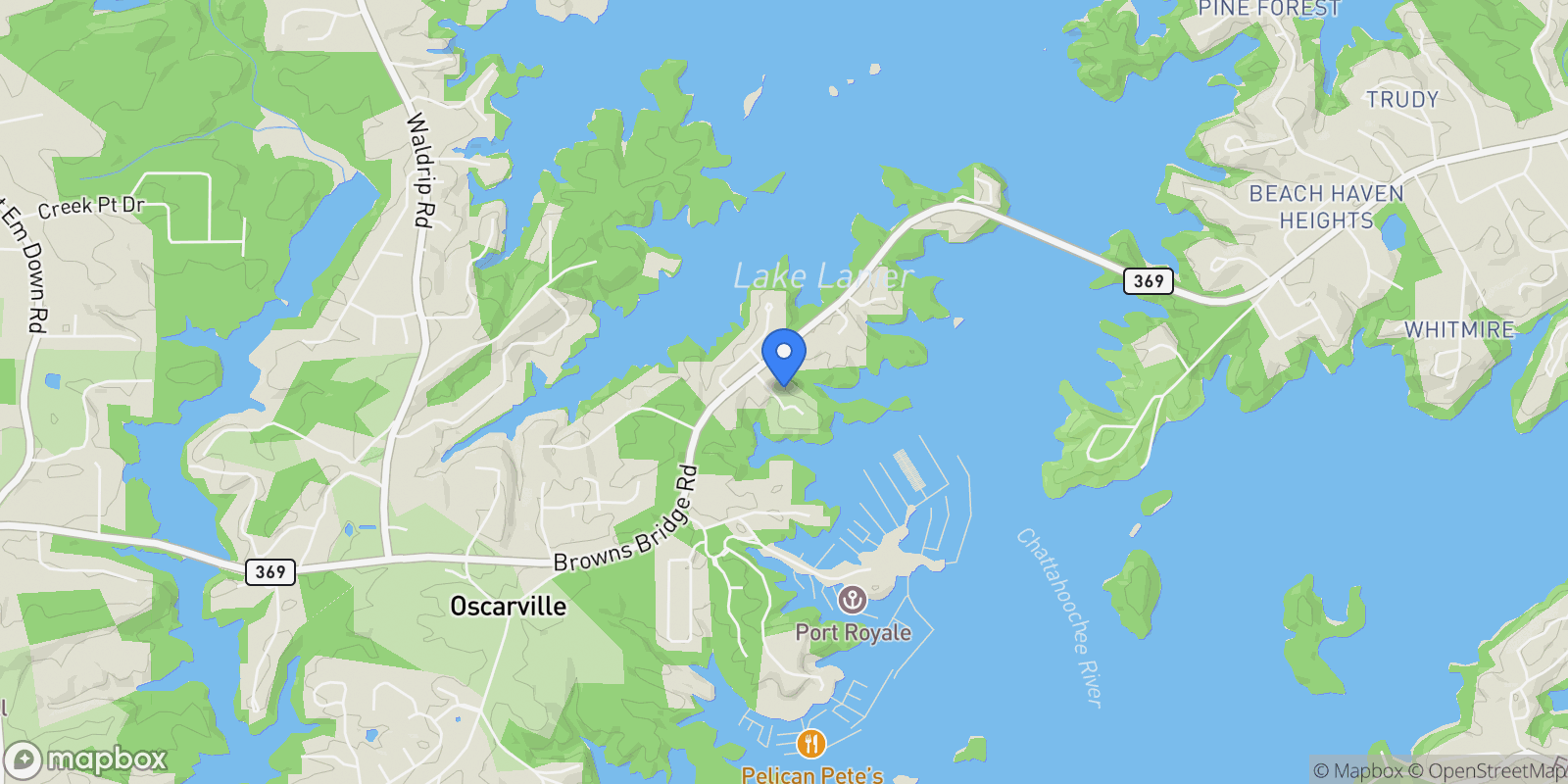 Map showing Gainesville, Georgia, United States.