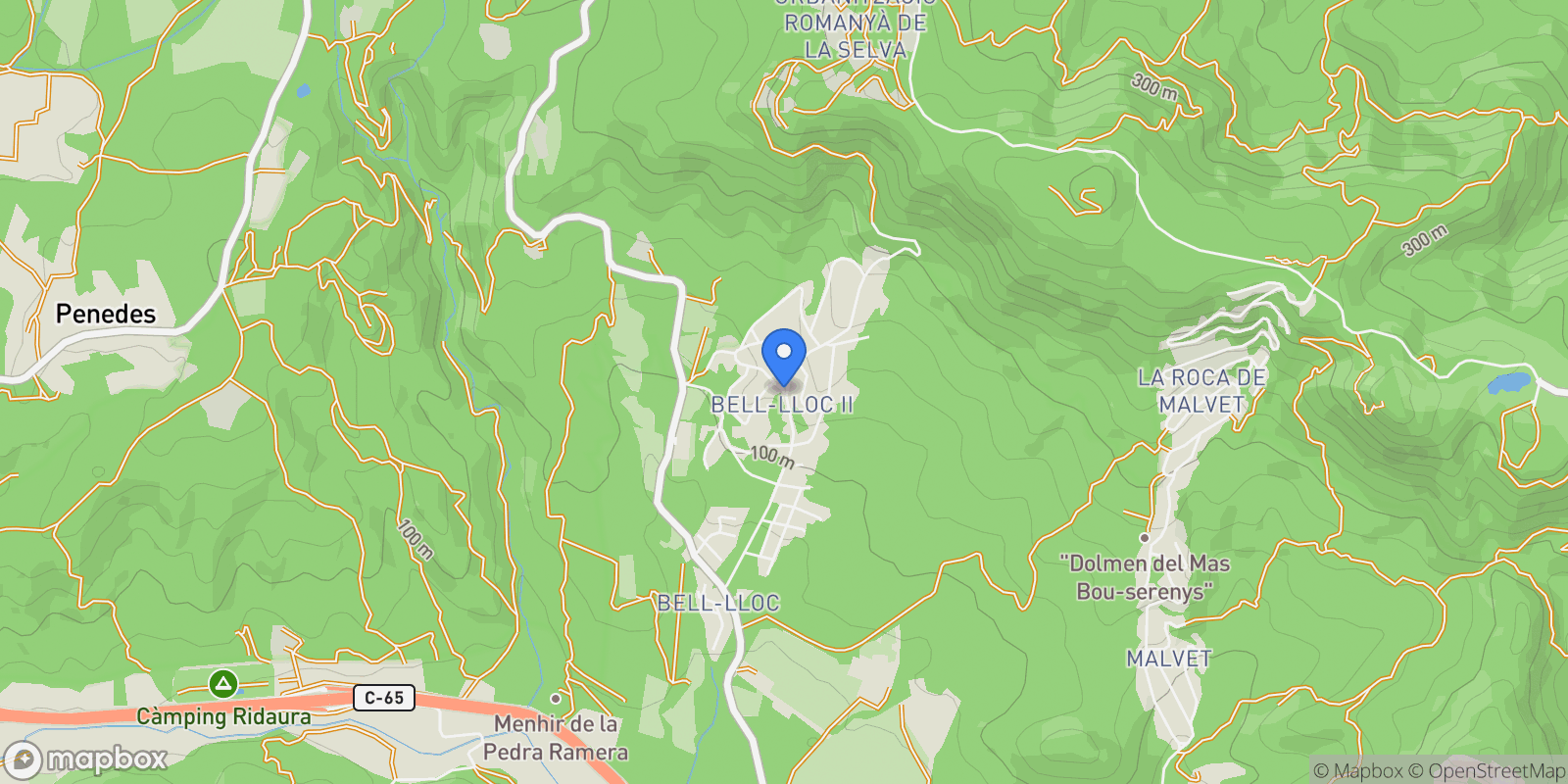 Map showing BELL-LLOC, GIRONA, BELL-LLOC, Santa Cristina d'Aro, Catalonia, Spain.