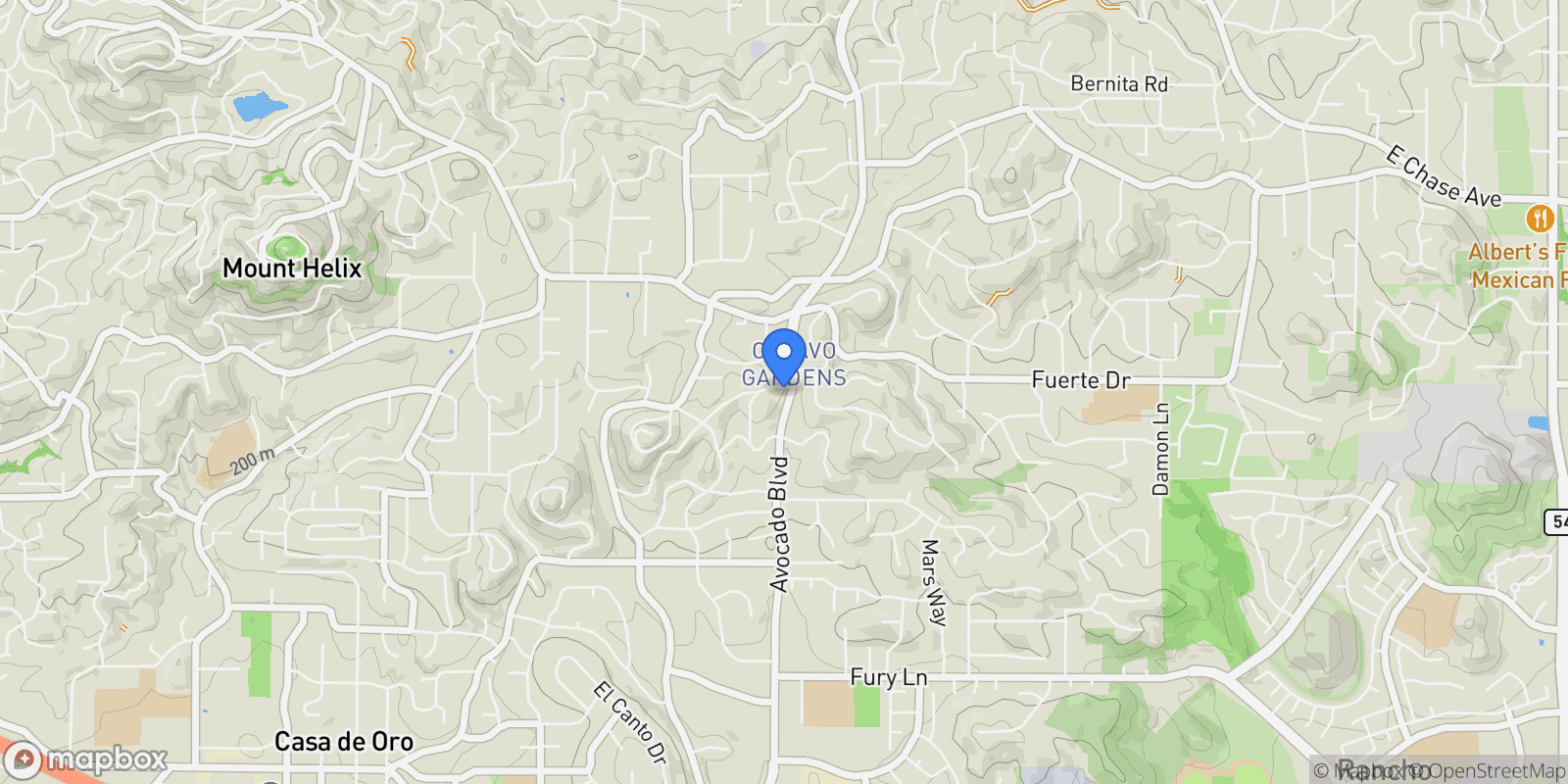 Map showing 10843 Queen Ave, La Mesa, California, United States.