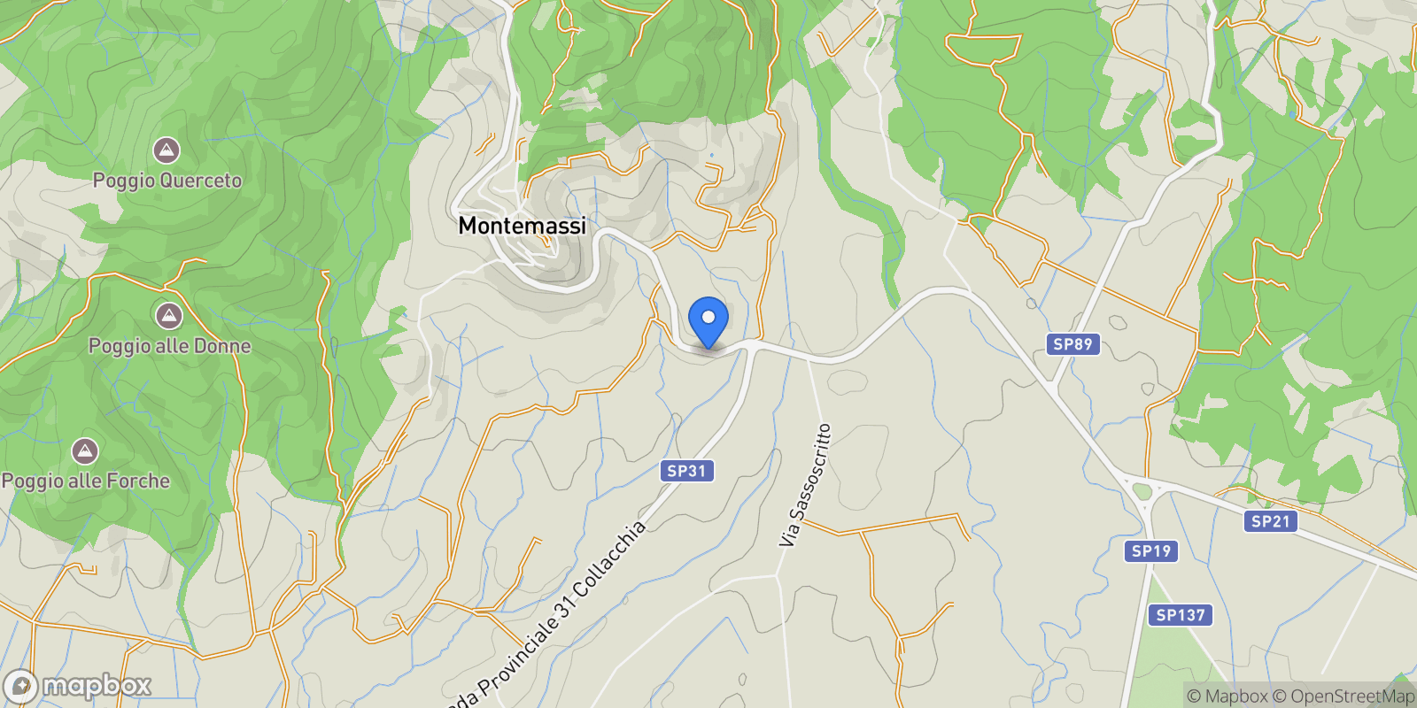 Map showing Strada Provinciale Montemassi, Roccastrada GR, Italy, Tuscany, Italy.