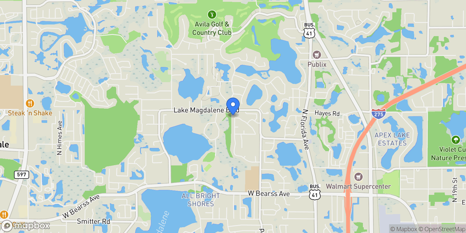 Map showing 15715 Almondwood Dr, Tampa, FL 33613, Tampa, Florida, United States.
