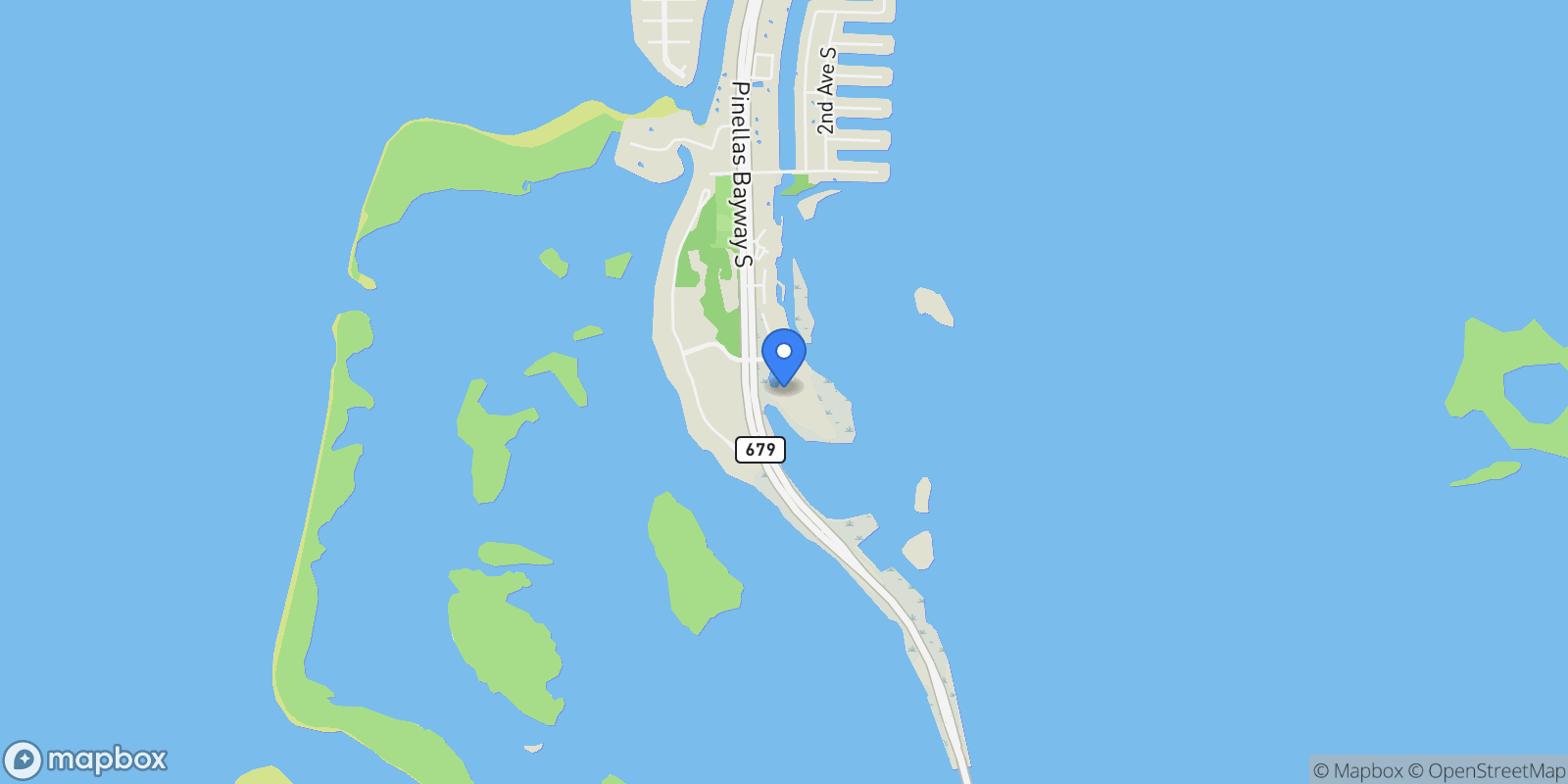 Map showing 2000 Bayview Dr., Tierra Verde, FL 33715, St. Petersburg, Florida, United States.