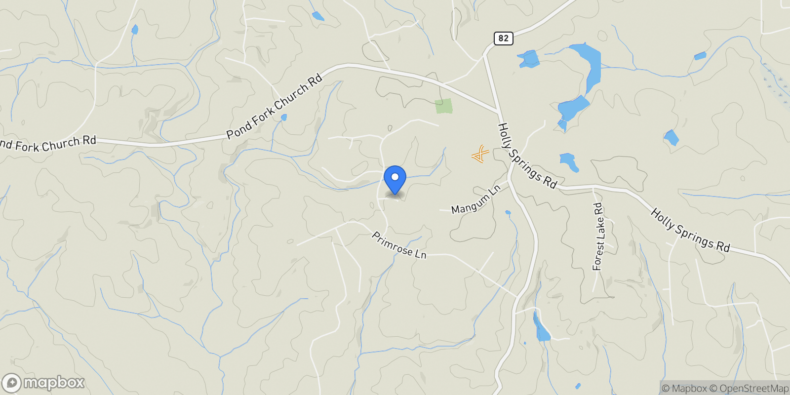 Map showing 91 LENTEN ROSE Lane, Pendergrass, Georgia, United States.