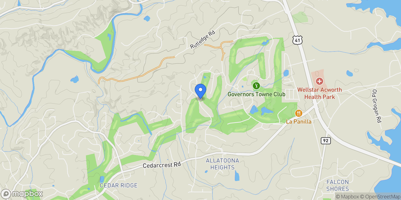 Map showing 583 Carl Sanders Drive, Acworth, Georgia, United States.