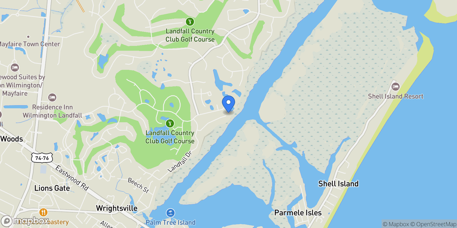 Map showing 1200 Great Oaks Drive , Wilmington, NC 28405, Wilmington, North Carolina, United States.