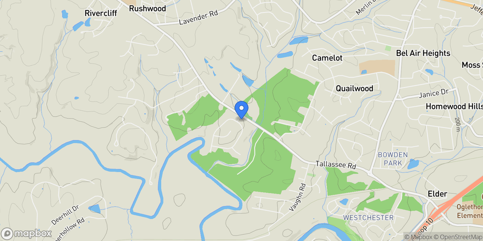 Map showing 105 Melbourne Drive, Athens, GA, United States.